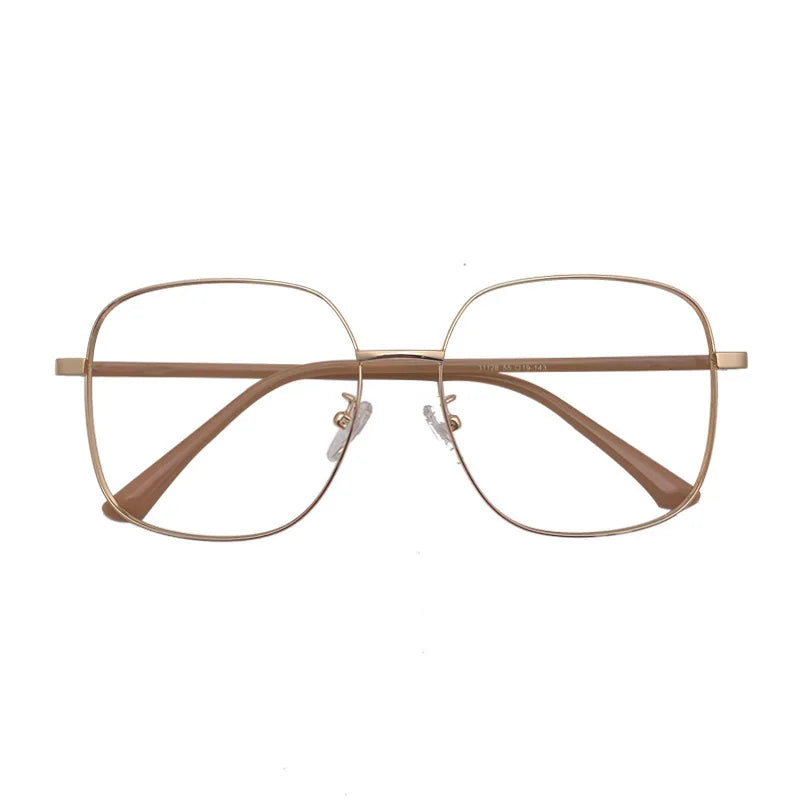 Anti-blue Light Myopia Glasss Unisex Metal Big Frame Myopic Eyeglasses Women Men Glasses for Nearsighted Vision 0-0.5-1-6