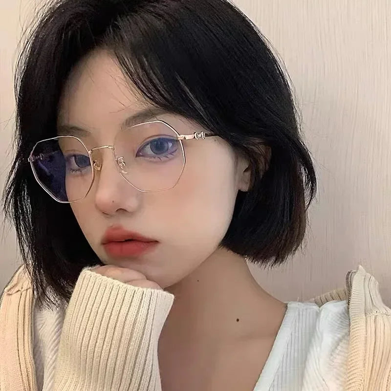 Luxury Anti-blue Light Myopia Glasses Trendy Women’s Minus Diopter Eyewear Fashion Near Sighted Glasses Prescription Eyeglasses