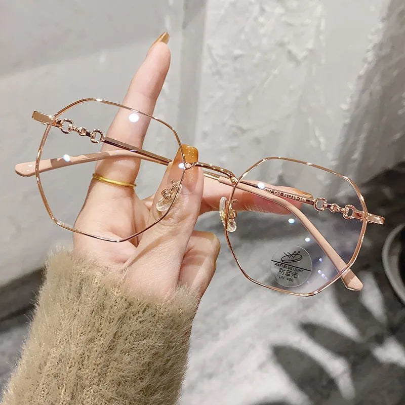 Luxury Anti-blue Light Myopia Glasses Trendy Women’s Minus Diopter Eyewear Fashion Near Sighted Glasses Prescription Eyeglasses