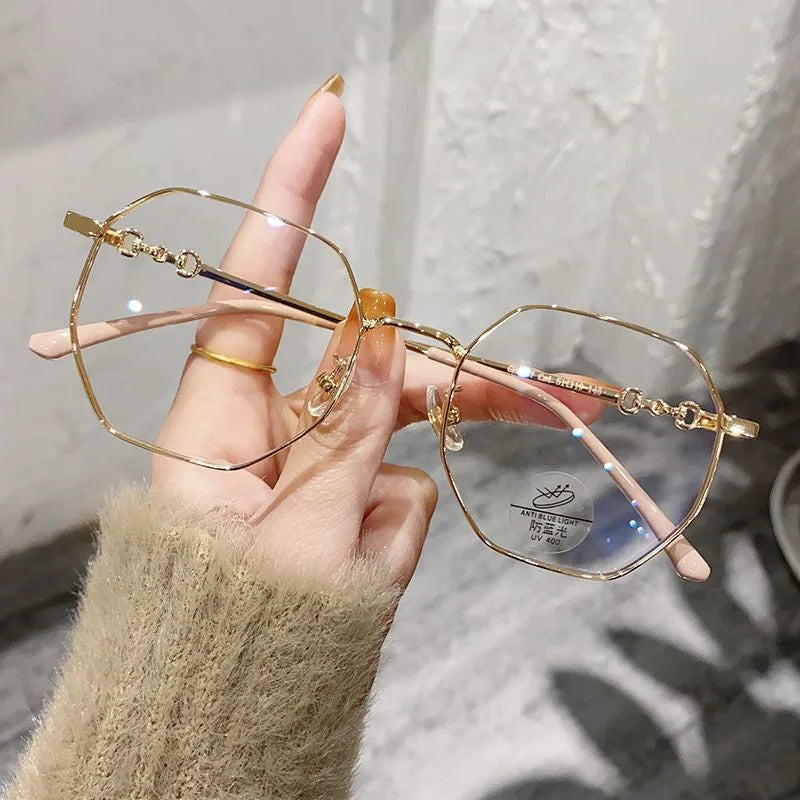 Luxury Anti-blue Light Myopia Glasses Trendy Women’s Minus Diopter Eyewear Fashion Near Sighted Glasses Prescription Eyeglasses