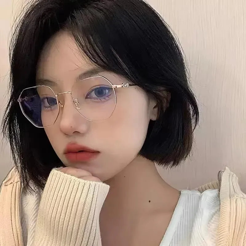 Luxury Anti-blue Light Myopia Glasses Trendy Women’s Minus Diopter Eyewear Fashion Near Sighted Glasses Prescription Eyeglasses