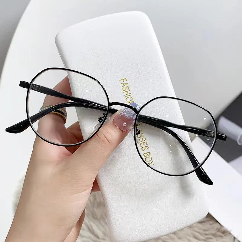 Classic Elegant Metal Round Frame Anti Blue Light Glasses Women Vintage Retro Computer Gaming Eye Protection Fashion Eyewear