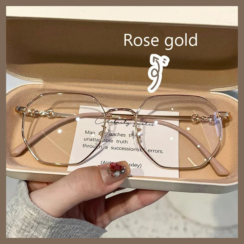 Luxury Anti-blue Light Myopia Glasses Trendy Women’s Minus Diopter Eyewear Fashion Near Sighted Glasses Prescription Eyeglasses
